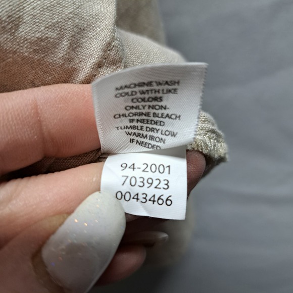 J. Jill Love Linen Oatmeal button front Collared long sleeve top Sm Missy - Picture 5 of 5